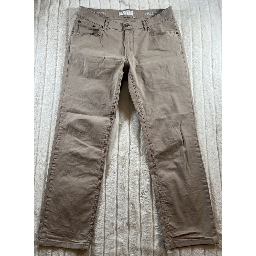 BRAX CHUCK Casual Pants Men's 32x28 Sand Beige Modern Fit Marathon Stretch Jeans